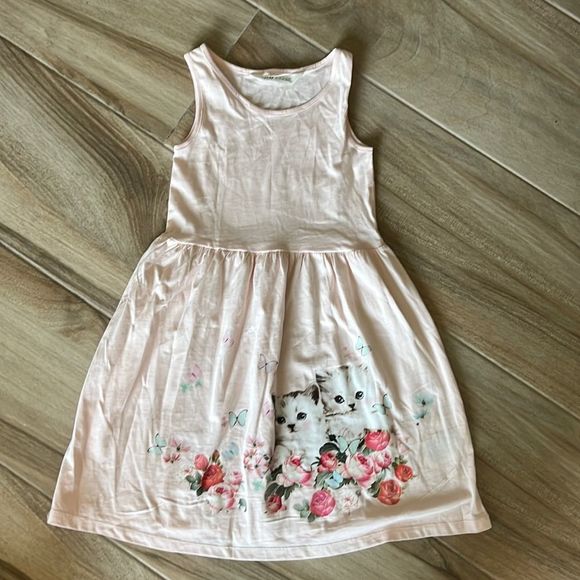 H&M Other - H&M Sleeveless Dress with Cats and Flowers Size 6-8 Years